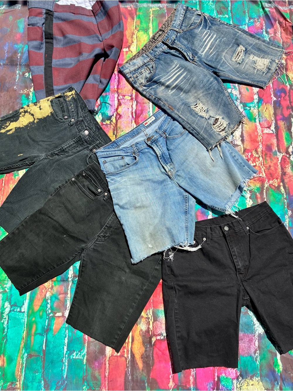 Levi's,City Ink,Wrangler USPS Men's Mixed Denim Black / Blue Shorts Summer